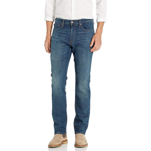 Pantalon en denim vintage unisexe bleu foncé personnalisé pantalon en jean baggy droit à jambes larges pour hommes - Product Image 6