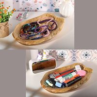 Plateau rectangulaire en bois de racine Guansen, style zen asiatique, écologique, pour salade de fruits et plateaux à collation