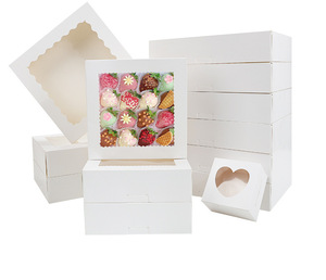 Wholesale Biodegradable Greaseproof <strong>Paper</strong> Foldable Cake <strong>Gift</strong> <strong>Boxes</strong> with Customized Shape Four-Color Printing Ribbon Accessories - Product Image 3