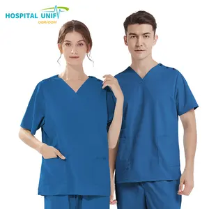H & U 2024 di fabbrica di alta qualità a maniche corte uniforme da ospedale medico infermiera vestiti comodi tuta medica Set Scrub infermieristico
