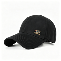 Casquette de baseball minimaliste noire en sergé avec motif lettres pour hommes et femmes, logo brodé personnalisé