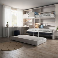 JOYSOURCE Canapé-lit en bois de luxe moderne de qualité supérieure, cadre de lit king size, drap, lit pliant double queen king, lit mural Murphy