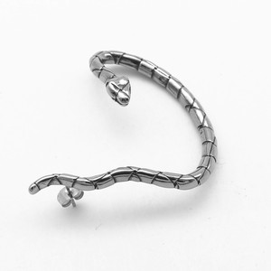 Pendientes de aro de acero de titanio con forma de serpiente yunnique para fiesta, joyería de moda para mujeres y hombres - Product Image 4