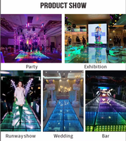 Plancher de danse lumineux pour fête, scène, extérieur, mariage, dalles de plancher de danse LED magnétiques 3D
