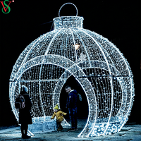 Décoration extérieure de Noël et d'Halloween, sculpture géante 3D en LED, arche lumineuse, motif de boule, IP65