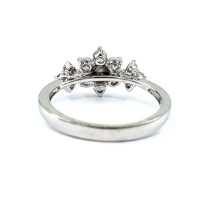 Bague Fleur en Or Blanc Massif 18 carats de Haute Qualité avec Diamants Véritables, Logo Personnalisé, pour Anniversaire Femme – Direct Usine - Product Image 3