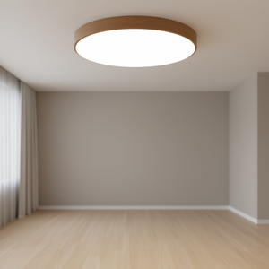 LEDUNI Lampada da Soffitto Moderna a LED 24W, Base in Legno Rotonda, IP44, Luce Bianca Fredda 6000K, Illuminazione per Interni - Product Image 2