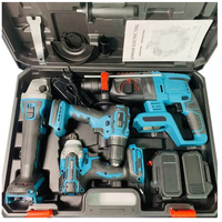 Ensemble d'outils multifonctionnels sans balais haute puissance 4/5 pièces, coffret rigide portable, batterie au lithium, ensemble d'outils électriques multi-combinaisons
