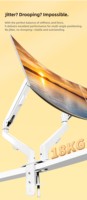 Bras d'écran double universel M22W ressort à gaz blanc support de support de moniteur d'ordinateur de bureau pour moniteur 17-30 pouces