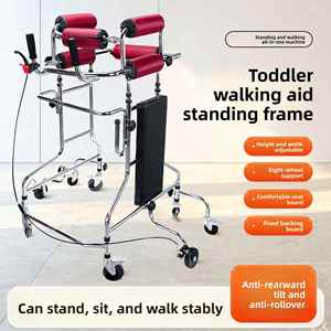 Adjustable Height & Width Eight-Wheel Handbrake <b>Walker</b> for Hemiplegia Rehabilitation Gait Training <b>Elderly</b> Ambulation Assistance - Product Image 5