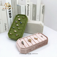 Boîte à bijoux en velours Webest, plateau en velours sur mesure, boîte de présentation de bijoux, plateaux de présentation de bijoux pour bagues
