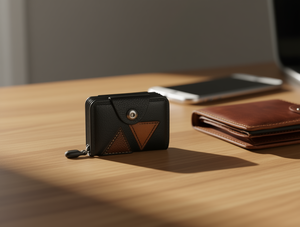 Portacarte a Fisarmonica da Uomo Jd con Bottone Singolo, Portafoglio per Carte di Credito in Pelle PU da 5 Pollici - Product Image 2