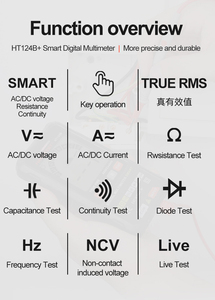 มัลติมิเตอร์ดิจิตอลแบบมืออาชีพ True RMS 4000 ค่าการวัด พร้อมฟังก์ชั่น Data Hold ปรับช่วงอัตโนมัติ มีไฟฉายในตัว รองรับแรงดันไฟฟ้า 600V AC/DC 4 หลัก - Product Image 3
