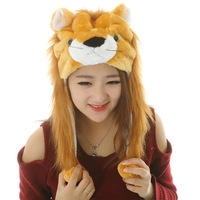 Chapeau à oreilles d'animaux en peluche de dessin animé pour enfants et étudiants, couvre-chef mignon pour spectacle animalier, cadeau événementiel