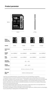 Carte mémoire professionnelle haute vitesse SILVER PRO UHS-II U3 V60 4K SDXC en plastique 64 Go 128 Go 256 Go 512 Go 1 To pour appareil photo LSDSIPR064G-R - Product Image 6