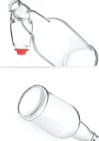 Botella de cerveza abatible de vidrio de 16oz con tapa de sellado superior abatible utilizada para bebidas carbonatadas CommScope té segunda fermentación agua