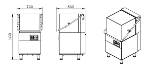 <span class=keywords><strong>Lavavajillas</strong></span> Industrial Comercial Eléctrico Independiente de 9.8KW de Alta Eficiencia con Certificación CE para Restaurantes - Product Image 2