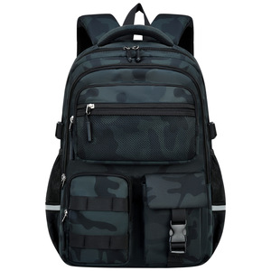 Student <b>Backpack</b> 13 Inches Multiple Pockets <b>School</b> Education Unisex Camouflage Pattern - Product Image 4