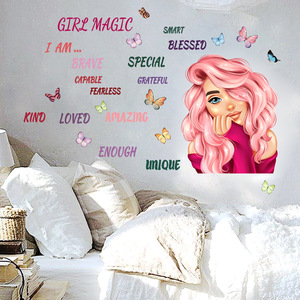 Adesivo Murale <span class=keywords><strong>con</strong></span> Testo Ispirazionale di Bella Ragazza <span class=keywords><strong>per</strong></span> Cameretta dei Bambini, Decorazione Murale Impermeabile e Rimovibile - Product Image 3