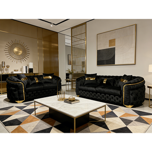 チェスターフィールド タフテッド ソファセット 高級家具 リビングルーム ヴィラ ホテル アパートメント用 1+<span class=keywords><strong>2</strong></span>+3人掛け - Product Image 1