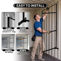 Supports d'étagères pour conteneurs de transport JH-Mech, robustes, sans outil, faciles à installer, 4 niveaux, en acier au carbone noir mat
