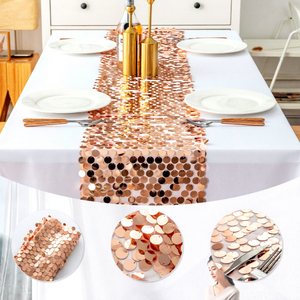 Grand <span class=keywords><strong>chemin</strong></span> <span class=keywords><strong>de</strong></span> <span class=keywords><strong>table</strong></span> à sequins or et argent, taille personnalisée, pour mariage, fête, maison, hôtel, décoration, <span class=keywords><strong>chemin</strong></span> <span class=keywords><strong>de</strong></span> <span class=keywords><strong>table</strong></span> à paillettes grand format - Product Image 2