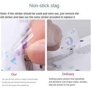 Dessin animé clavier musique carnet de croquis PVC couleur Piano ton autocollant pour électronique main rouleau Piano nouveaux joueurs autocollant décoratif - Product Image 3