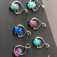 Collier pendentif en argent sterling 925 tendance et délicat avec opale bleue pour les occasions festives