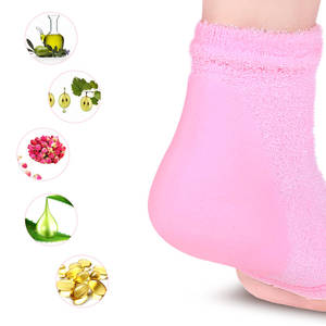 Gel Tumit Kaus Kaki Terbuka Toe Kaus Kaki untuk Kering Keras Retak Kulit Pelembab Gel Berjajar Tanpa Jari Spa Kaus Kaki untuk Menyembuhkan dan mengobati Kering - Product Image 5