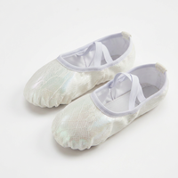 Chaussons de danse pour enfants BW117Girls, en dentelle irisée, à enfiler, semelle souple, sans lacets, pour la formation et les spectacles sur scène.