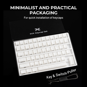 XVX Gaming White WEB Pattern OEM PBT + PC Keycap Set para interruptores MX Teclado mecánico <span class=keywords><strong>ANSI</strong></span> US 61/68/75/87/98/96/104-Key - Product Image 6