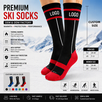 Chaussettes de ski OEM, thermiques, chaudes, en tricot respirant, en laine, pour le ski, le snowboard, les sports d'hiver en plein air, avec logo personnalisé