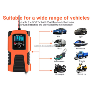 (Stock UE) Cargador de Batería Automático Podofo con Pantalla LCD para Coche y Moto, Reparación por Pulsos para Baterías de Plomo-Ácido, GEL, Húmedas y de Calcio - Product Image 6