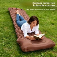 Matelas de couchage gonflable transfrontalier à pompe à pied, tente extérieure, anti-humidité, portable, en nylon 40D TPU ultraléger pour le camping