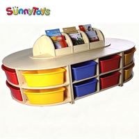 Étagère de rangement pour jouets sensoriels en promotion avec mobilier scolaire neuf pour salle de classe de maternelle et de garderie