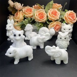Mão esculpida cristal Animal Craft <span class=keywords><strong>Natural</strong></span> cura pedra branca Jade elefante escultura para decoração - Product Image 1