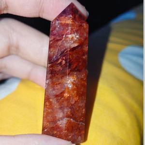 Natural Hematoid Quartz Red <b>Fire</b> Quartz Tower Pointe Natural Crystal Gemstone Semi Precious Stone for Reiki Healing Home Decor - Product Image 2