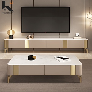 Ensemble de <span class=keywords><strong>meuble</strong></span> <span class=keywords><strong>TV</strong></span> <span class=keywords><strong>haut</strong></span> de gamme <span class=keywords><strong>et</strong></span> table basse, meubles de salon de luxe pour villa, hôtel, appartement - Product Image 4