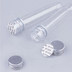 High Quality USB Data Cables Storage Container Food Grade clear <b>Plastic</b> Candy Jars PET Test <b>Tubes</b> With Silver Aluminum Lid - Product Image 4