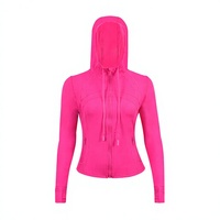 Veste de yoga blanche unie à col montant et manches longues pour femme, zippée intégralement, sans coutures, infroissable, pour fitness, course et sport 1