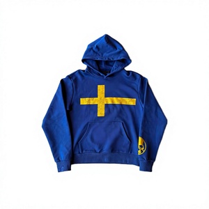 เสื้อฮู้ดดี้ครอป 450 กรัม ยูนิเซ็กซ์ โพลีเอสเตอร์/คอตตอน สีน้ำเงิน พิมพ์ลายพัฟ คุณภาพสูง เป็นมิตรกับสิ่งแวดล้อม สไตล์ลำลอง สตรีทแวร์ ย้อนยุค สำหรับฤดูหนาว ไซส์ XXS - Product Image 2