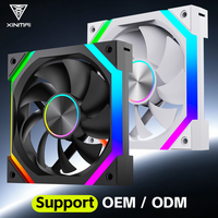 Ventilateur de boîtier PC XINMAI en gros 120mm ARGB PWM, pale inversée standard, ventilateur de refroidissement RGB 5V 3 broches pour gaming, noir et blanc, fournisseur