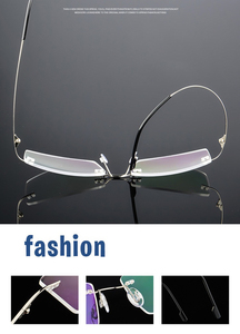 STOCK Dropshipping <strong>Fashion</strong> Rimless Square Spectacle Frames Optical Titanium <strong>Glasses</strong> for Men - Product Image 2