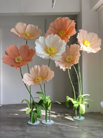 Meilleure vente personnalisée grande fleur papier soie artificielle fleurs géantes fête de mariage fond scène publicité gonflables