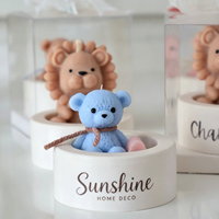 Bougie parfumée en cire de soja personnalisée avec logo, motif ours mignon, art unique, parfum intense, bougies en forme d'animaux à vendre, cadeaux pour événements