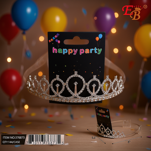 มงกุฎเงิน EB ขนาด 5.5x6 นิ้ว ประดับเพชร สำหรับตกแต่งงานปาร์ตี้เด็ก ใช้ภายในอาคาร - Product Image 2