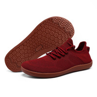 Nouvelles baskets en maille à semelle plate mince hommes et femmes grande taille tricot décontracté rouge semelle souple chaussures pieds nus