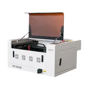 Mini máquina de corte gravura a laser co2, portátil, desktop, máquina de corte, 3040b, 40w, 50w e 60w, para acrílico, couro, vidro, madeira, cristal