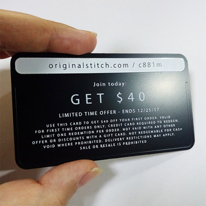 บัตรส่วนลดทำจากสเตนเลสสีดำด้านสลักโลโก้/ข้อความ VIP - Product Image 2