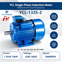 Moteur asynchrone à condensateur monophasé 220V 7,5KW 10HP 50/60Hz, pour usage domestique et industriel, vente chaude